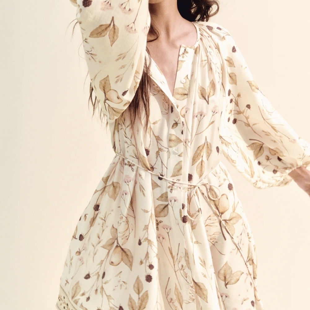 H&M Cream Floral Dress